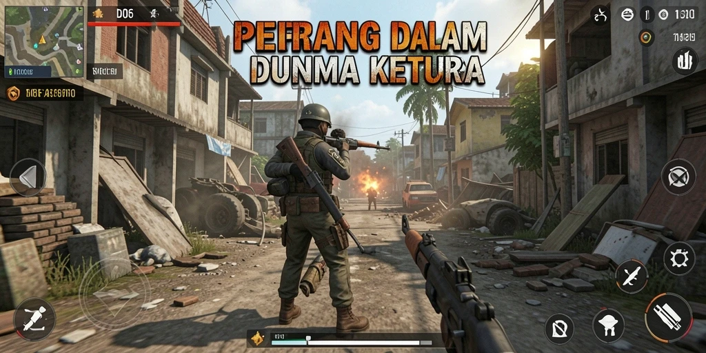Tangkapan layar menampilkan aksi seru di D06 dengan gameplay TPS yang intens.