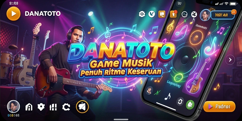 Tampilan gameplay menarik dengan berbagai lagu yang bisa dipilih.