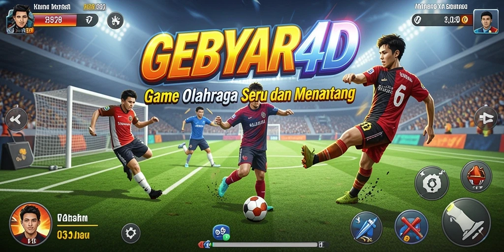 Tangkapan layar utama GEBYAR4D menampilkan aksi seru dalam permainan olahraga.