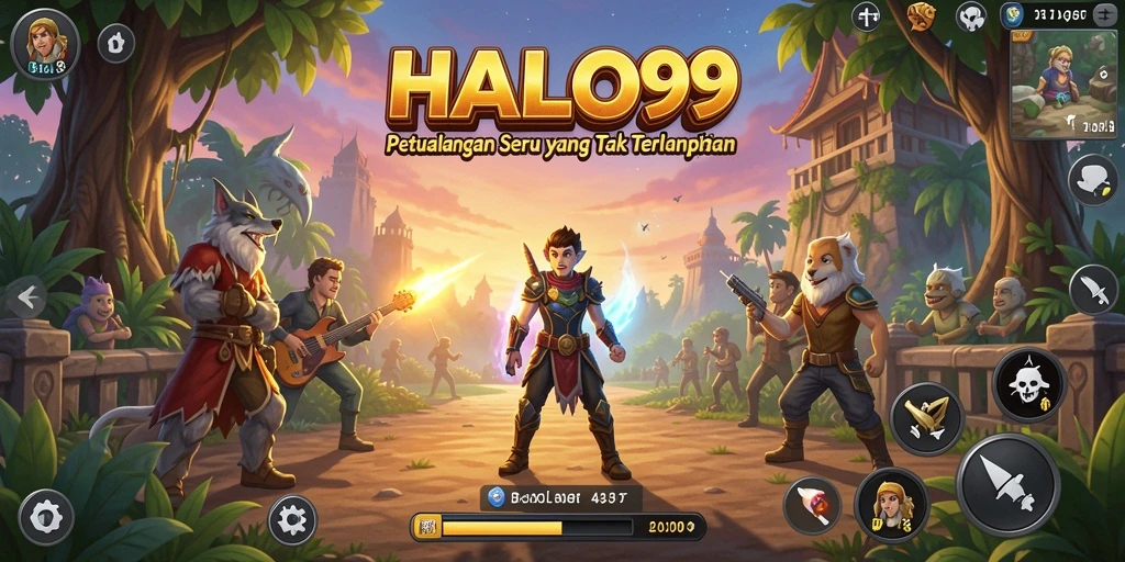 Screenshot gameplay HALO99 menampilkan petualangan seru dan aksi mendebarkan.