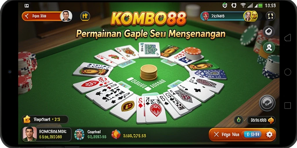 Screenshot utama KOMBO88 menampilkan tampilan seru permainan Gaple.