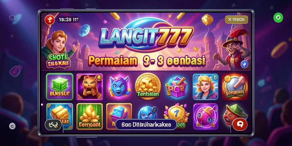 Screenshot LANGIT777 menampilkan momen seru saat bermain slot.