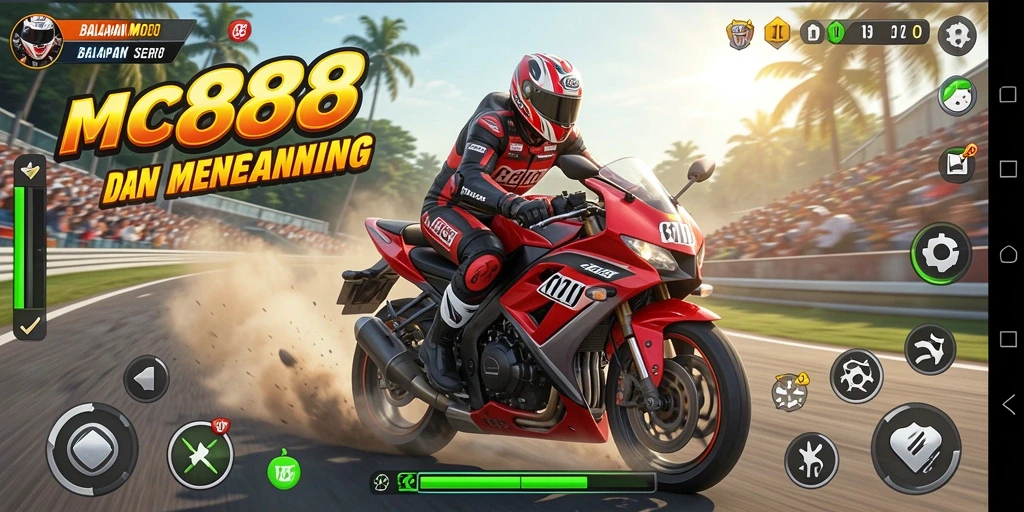 Screenshot gameplay balap motor di MC888 yang seru dan menegangkan.