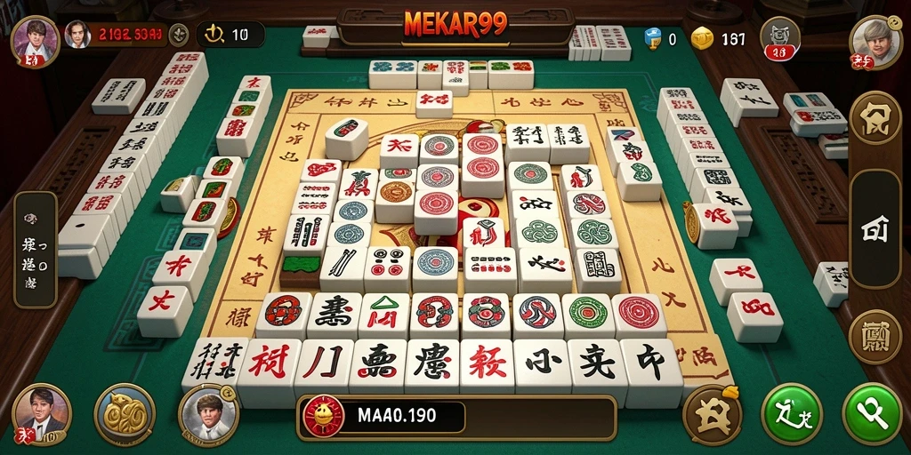 Screenshot gameplay MEKAR99 yang menampilkan aksi seru Mahjong.
