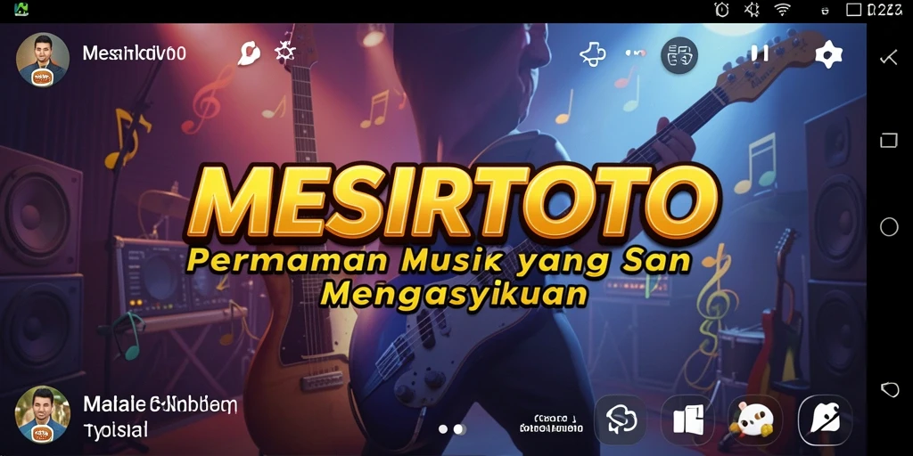 Tampilan gameplay MESIRTOTO dengan berbagai pilihan musik dan interaksi yang seru.