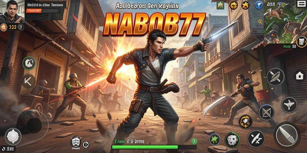 Tampilan menarik gameplay NABOB77 saat karakter bertarung.
