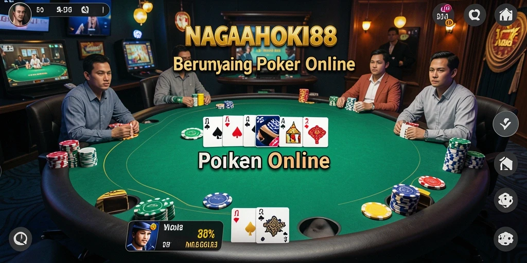 Tampilan permainan poker yang menarik di NAGAHOKI88.