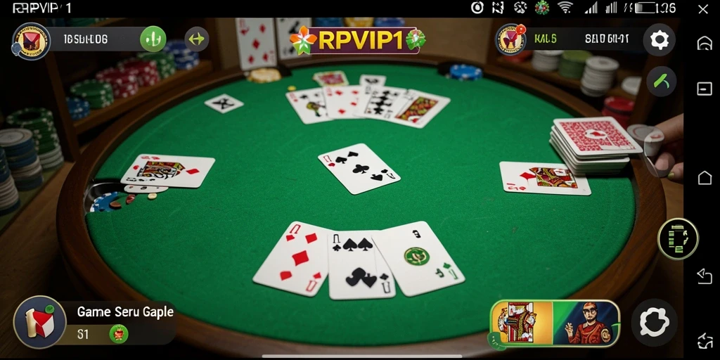Tampilan gameplay RPVIP1 yang menarik saat bermain Gaple.