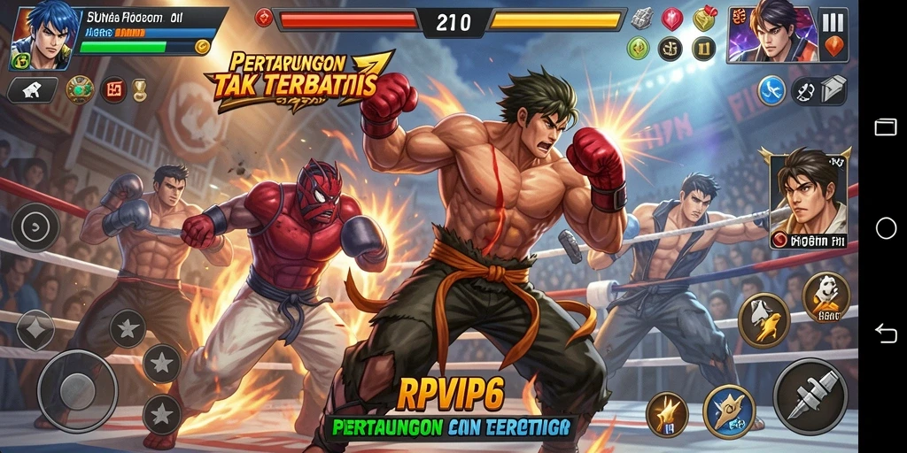 Tampilan gameplay RPVIP6 yang intens dan penuh aksi pertarungan.