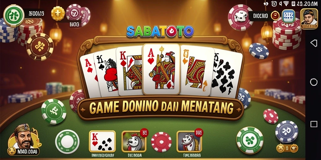 Screenshot SABATOTO menampilkan gameplay domino yang seru dan menarik.