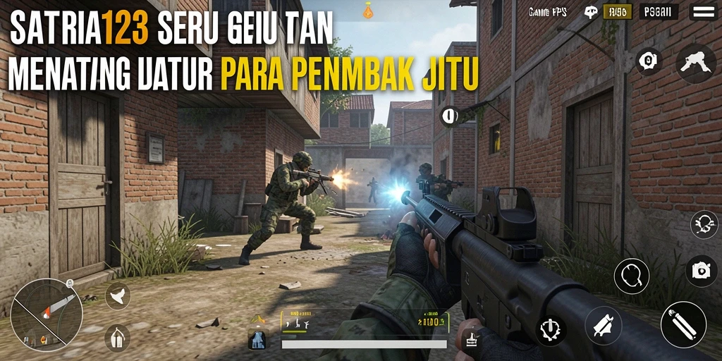 Screenshot gameplay SATRIA123 menunjukkan aksi penembakan yang mendebarkan.