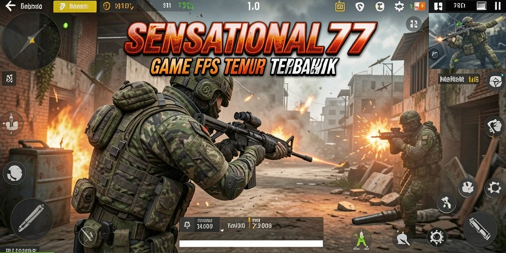 Screenshot SENSATIONAL77 menunjukkan aksi tembak-menembak yang mendebarkan.