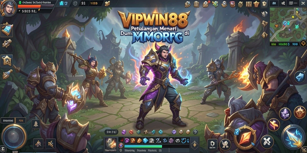 Screenshot gameplay <strong>VIPWIN88</strong> menunjukkan aksi epik dalam pertempuran MMORPG.