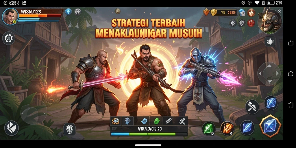 Tampilan gameplay WISNU123 yang menampilkan pertempuran strategi seru.